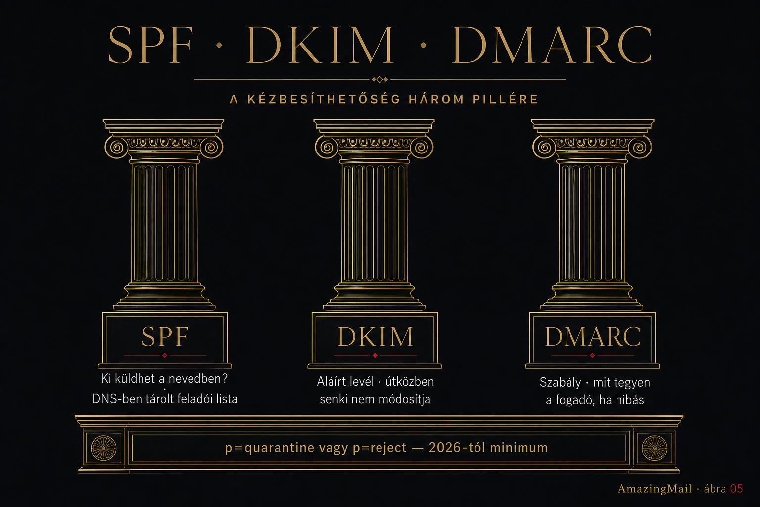 SPF, DKIM és DMARC — a kézbesíthetőség három pillére